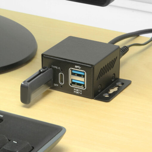 4 Port USB 3.2 Gen 1 Type-C & A Micro Powered Hub w/ ESD Surge Protection & Power Adapter - Image 4