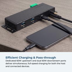 Coolgear Slim Series 180W USB-C PD Hub | 3× USB-C 60W + 2× USB-A | +12~24V DC Input | Compact Design - Image 4
