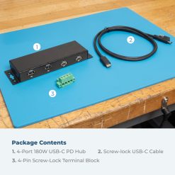 Coolgear Slim Series 180W USB-C PD Hub | 3× USB-C 60W + 2× USB-A | +12~24V DC Input | Compact Design - Image 7