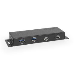 Coolgear Slim Series 180W USB-C PD Hub | 3× USB-C 60W + 2× USB-A | +12~24V DC Input | Compact Design