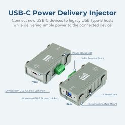 Alternative view of Power Delivery Injector USB Type-C PD 2.0 Gen 1 & Gen 2 Super Speed USB 3.2 Gen 1 B Host to USB 3.2 Gen 1 PD Device