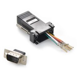 DB9 Female to RJ45 Modular Serial Adapter - Black
