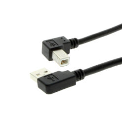 10ft USB 2.0 Right-Angle A to Right-Angle B High-Speed Device Cable Black