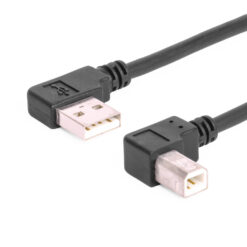 6ft USB 2.0 Left-Angle A to Left-Angle B High-Speed Device Cable Black