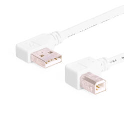 6ft USB 2.0 Left-Angle A to Left-Angle B High-Speed Device Cable White