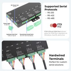 4-Port Industrial USB 2.0 to RS-232 / 422 / 485 Serial TB Adapter w/ Optical Isolation & Surge Protection - Image 3