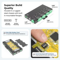 4-Port Industrial USB 2.0 to RS-232 / 422 / 485 Serial TB Adapter w/ Optical Isolation & Surge Protection - Image 4