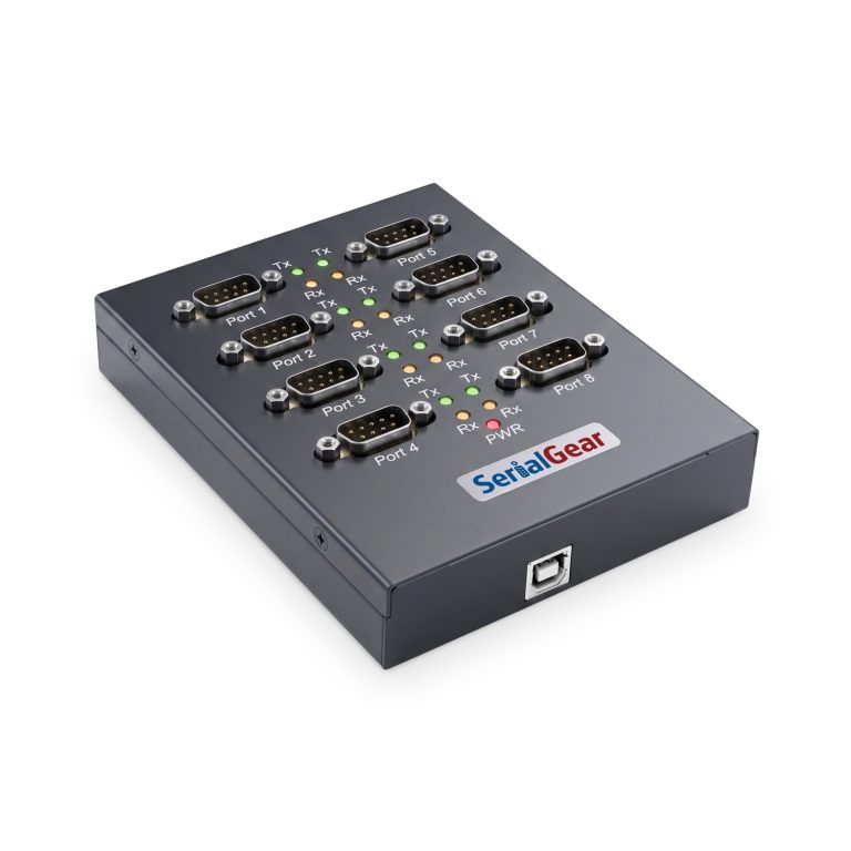 8-Port USB 2.0 to RS-232 DB-9 Industrial Serial Adapter w/ FTDI Chipset & 15kV ESD Surge Protection