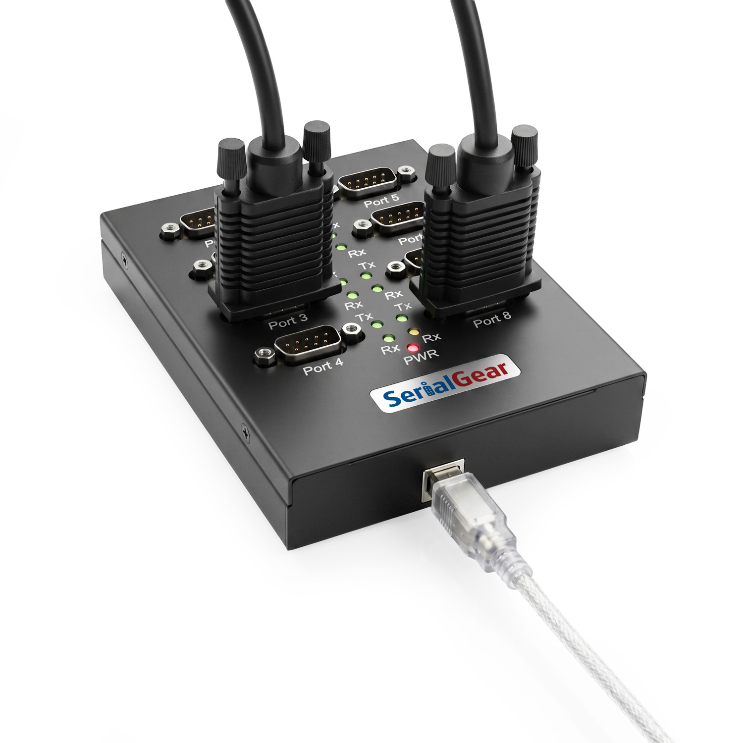 8-Port USB 2.0 to RS-232 DB-9 Industrial Serial Adapter w/ FTDI