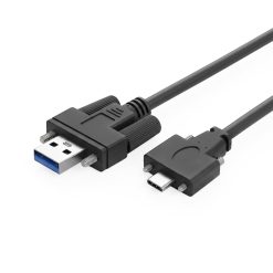 1.5ft USB 3.2 Gen 1 Screw-Locking Type-A to Dual Screw-Locking Type-C Cable
