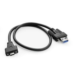 Alternative view of 1.5ft USB 3.2 Gen 1 Screw-Locking Type-A to Dual Screw-Locking Type-C Cable