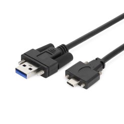 1.5ft USB 3.2 Gen 1 Screw-Locking Type-A to Dual Screw-Locking Type-C Cable