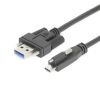 3ft USB 3.2 Gen 1 Screw-Locking Type-A to Single Screw-Locking Type-C Cable