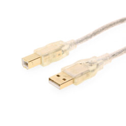 1ft Clear USB 2.0 A to B High-Speed Gold Plated Cable