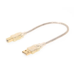 Alternative view of 1ft Clear USB 2.0 A to B High-Speed Gold Plated Cable