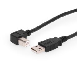 10ft. USB Cable A to Left Angle B High-Speed USB 2.0 Device Cable Black