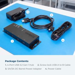 4 Port USB 3.2 Gen 1 Workstation Hub w/ ESD Surge Protection & Port Status LEDs - Image 7