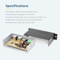 4 Port USB 2.0 Powered Hub w/ Port Status LEDs - Image 5