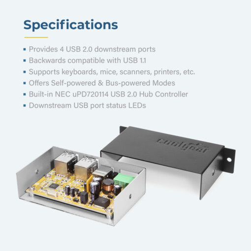 4 Port USB 2.0 Powered Hub w/ Port Status LEDs - Image 5