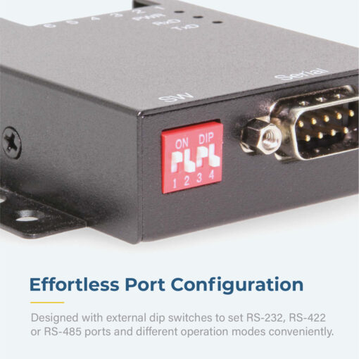 USB 2.0 to RS-232 / RS-422 / RS-485 Selectable Industrial Serial Adapter w/ 15kV ESD Surge Protection - Image 4