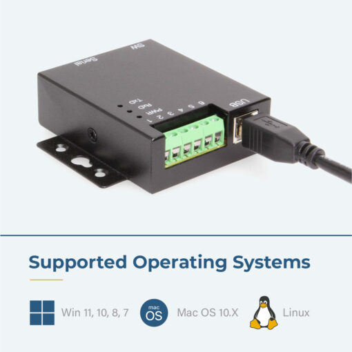 USB 2.0 to RS-232 / RS-422 / RS-485 Selectable Industrial Serial Adapter w/ 15kV ESD Surge Protection - Image 5