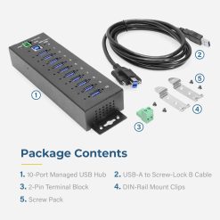 10 Port Managed Network Shareable USB 3.2 Gen 1 Hub w/ 15KV ESD Surge Protection - Image 7