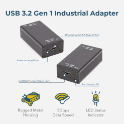 Single Port Managed USB-C to C 3.2 Gen 1 Adapter w/ ESD Surge Protection and Software On/Off Control - Image 3