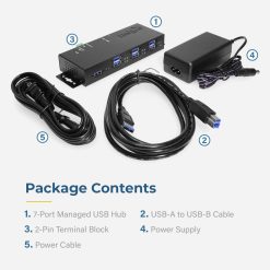 7 Port Managed USB 3.2 Gen 1 Workstation Hub w/ 15KV ESD Surge Protection - Image 5