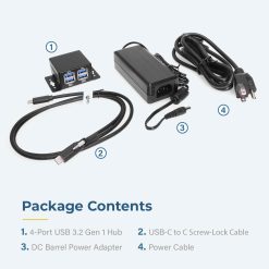4 Port USB 3.2 Gen 1 Micro Powered Hub w/ ESD Surge Protection & Power Adapter - Image 5
