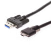 10ft USB 3.2 Gen 1 Screw-Locking Type-A to Dual Screw-Locking Type-C Cable