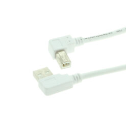 6ft USB 2.0 Left-Angle A to Left-Angle B High-Speed Device Cable White