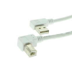 6ft USB 2.0 Right-Angle A to Right-Angle B High-Speed Device Cable White