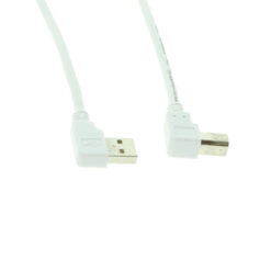 Alternative view of 6ft USB 2.0 Left-Angle A to Left-Angle B High-Speed Device Cable White